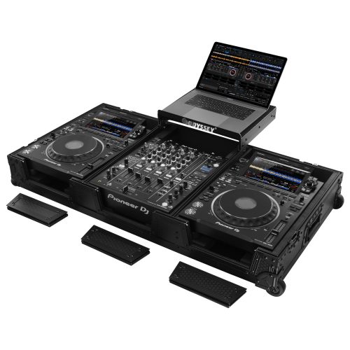 Industrial Board Glide Style Universal Case Fitting Most 12" DJ Mixers and Two Pioneer CDJ-3000