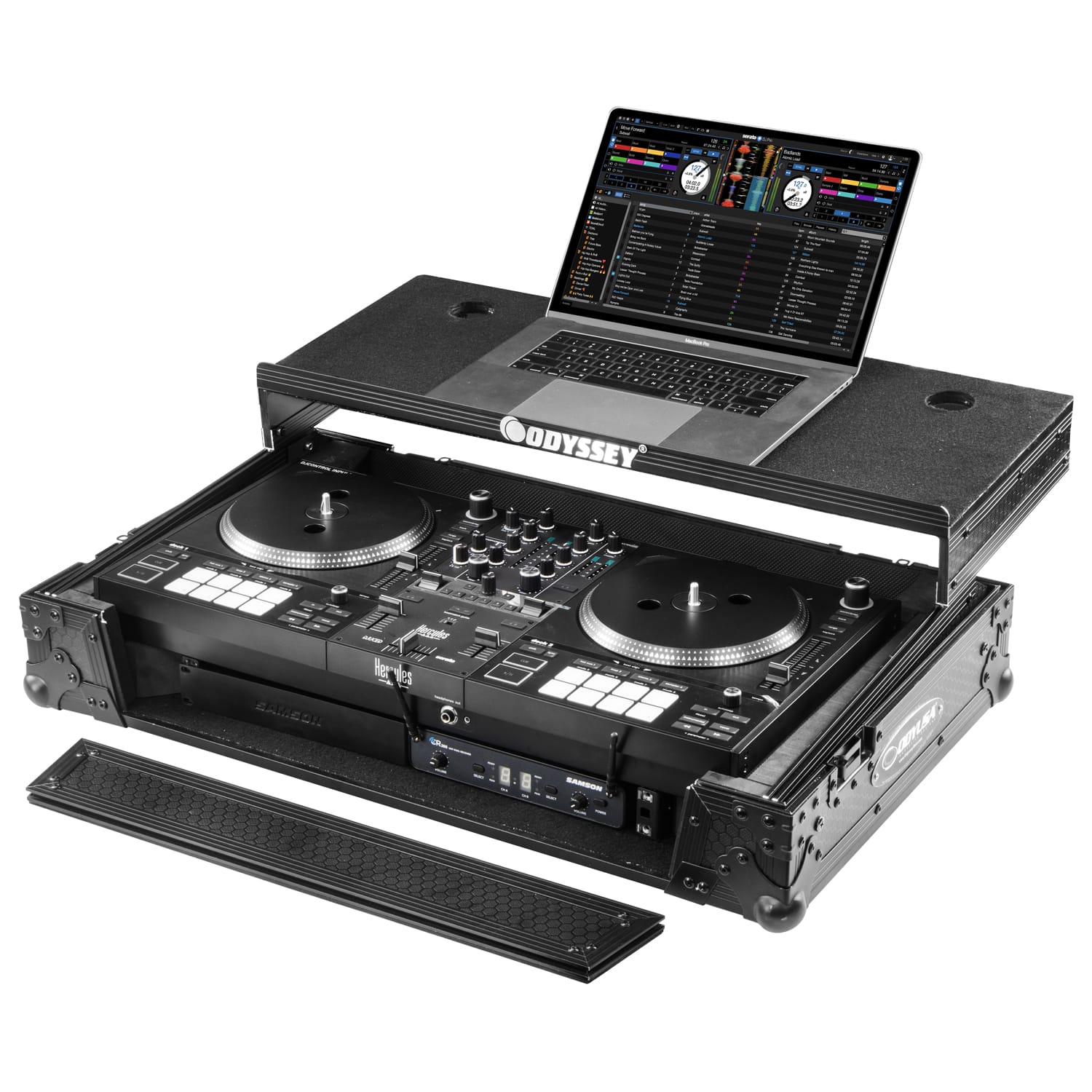 Odyssey Case 2 Tier Dj Equipment Foldable Adjustable Portable X Stand Combo  Pack With Mic Boom And Top Laptop Computer Shelf, Black : Target