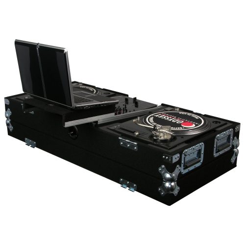 10" Format DJ Mixer and Two Battle Position Turntables Carpet Coffin Case - Image 2