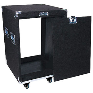 Pro 14U Carpet Amp Rack Case with Wheels