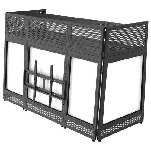 Odyssey 70" Wide Surface TV Mountable DJ Battle Booth with Removable Top