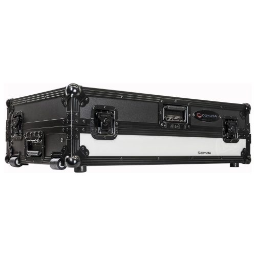 Black Pioneer DDJ-1000 / DDJ-1000SRT Case with 1U Rack Space with Glide Platform and LED Panel - Image 11