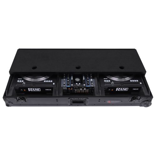 Black Rane 72 Mixer and Two Rane 12 Turntable Controllers Coffin Case with Full Glide Platform Made in USA - Image 4