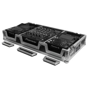 Universal 12 inch format dj mixer and two medium format media players coffin case
