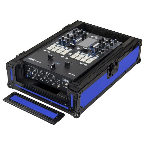 DESIGNER DJ™ Universal 12-inch Format Extra Deep Black on Blue DJ Mixer Case