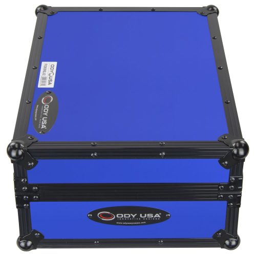DESIGNER DJ™ Universal 12-inch Format Extra Deep Black on Blue DJ Mixer Case - Image 11