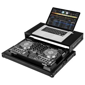 Black Roland DJ-202 Case with Laptop Glide Platform