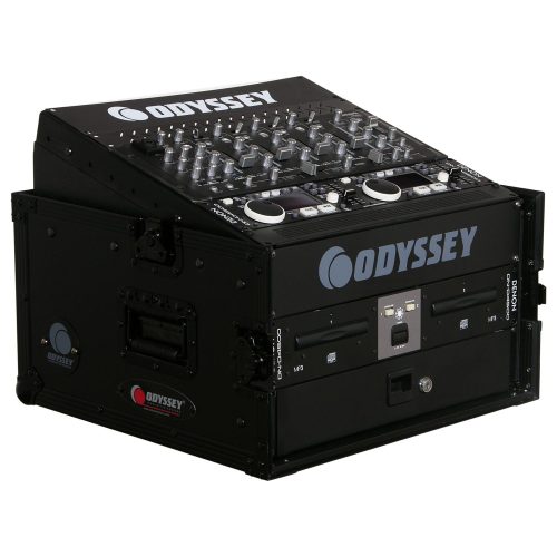 Black 10U Top Slanted 4U Vertical Pro Combo Rack