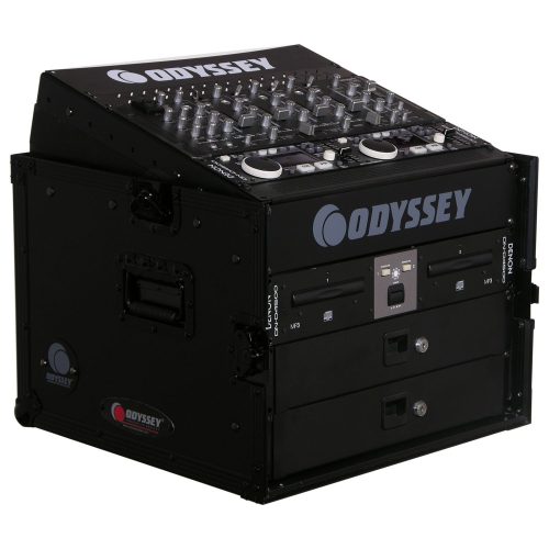 Black 10U Top Slanted 6U Vertical Pro Combo Rack