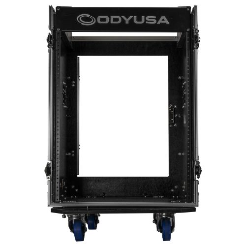10U Top Slanted 14U Vertical Pro Combo Rack with Wheels - Image 4