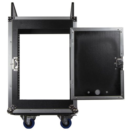 10U Top Slanted 14U Vertical Pro Combo Rack with Wheels - Image 5