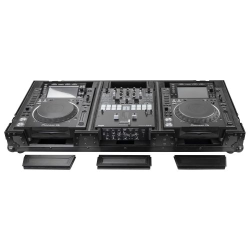 Black Extra Deep 10" Format DJ Mixer and Two Large Format Media Players Coffin Flight Case - Image 2