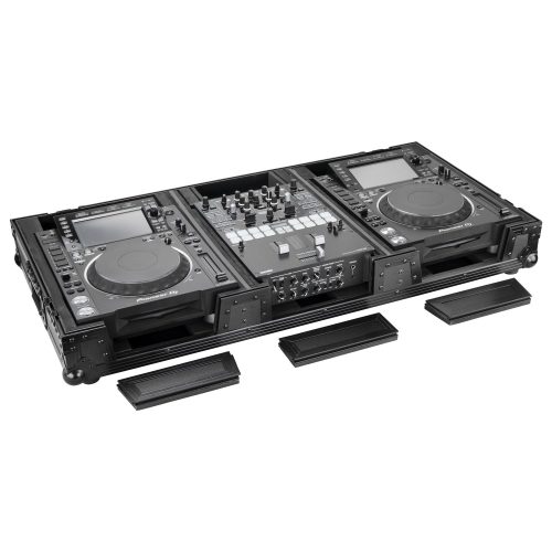Black Extra Deep 10" Format DJ Mixer and Two Large Format Media Players Coffin Flight Case - Image 3