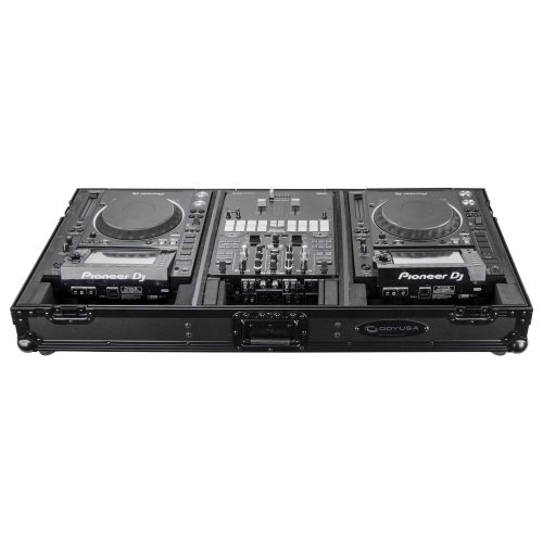 Black Extra Deep 10" Format DJ Mixer and Two Large Format Media Players Coffin Flight Case - Image 4