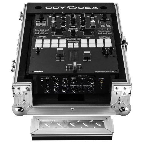 Universal 10-inch Format Extra Deep Silver Diamond Plated DJ Mixer Case - Image 2