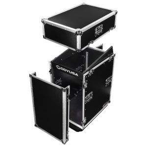 14U Top Slanted 16U Vertical Pro Combo Rack with Casters