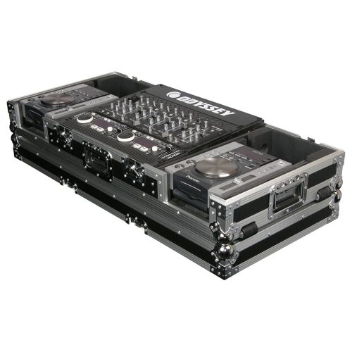 Universal 19" Format DJ Mixer and Two Medium Format Media Players Coffin Flight Case