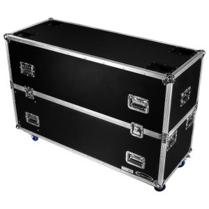 Dual 50-58" Flat Screen Monitor Case with Casters