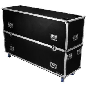 Dual 75" Flat Screen Monitor Case with Casters