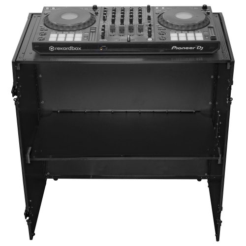 33" Wide x 36" Tall Black Two-Tier DJ Fold-out Stand - Image 2