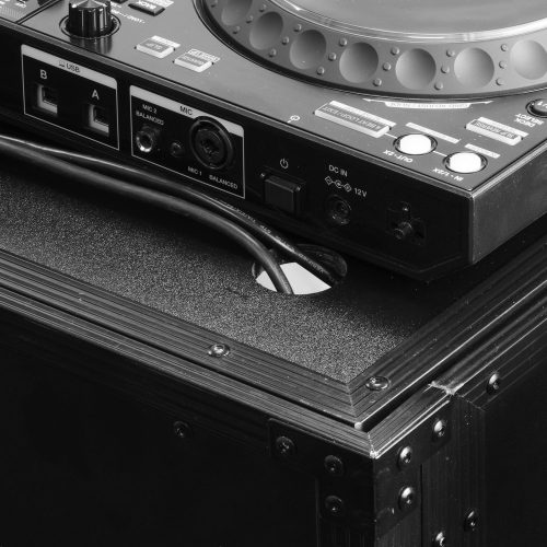 33" Wide x 36" Tall Black Two-Tier DJ Fold-out Stand - Image 7
