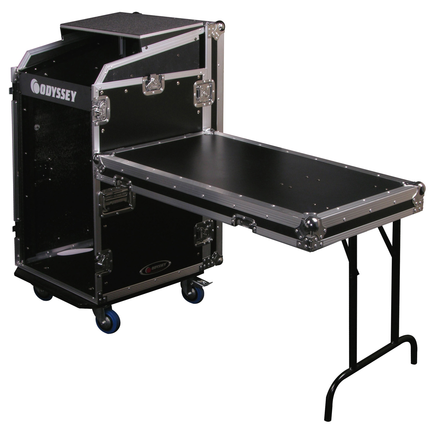 Deluxe 11U Top Slanted 16U Bottom Vertical Pro Combo Rack