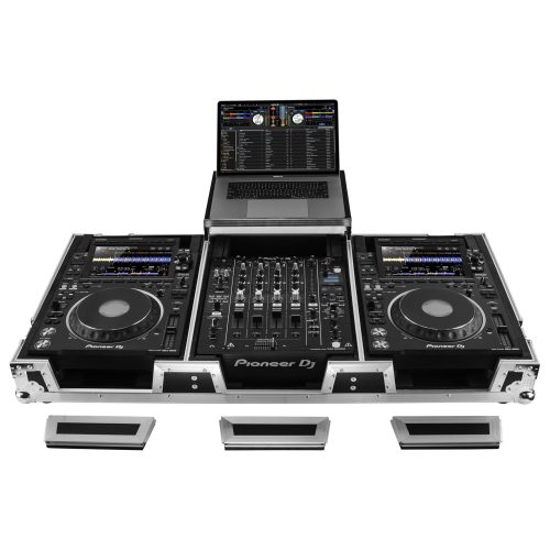 Extra Deep DJ Coffin Case for 12″ Format DJ Mixer and Two Media Players with Glide Platform - Image 2
