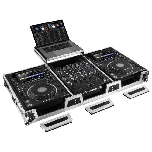 Extra Deep DJ Coffin Case for 12″ Format DJ Mixer and Two Media Players with Glide Platform - Image 3