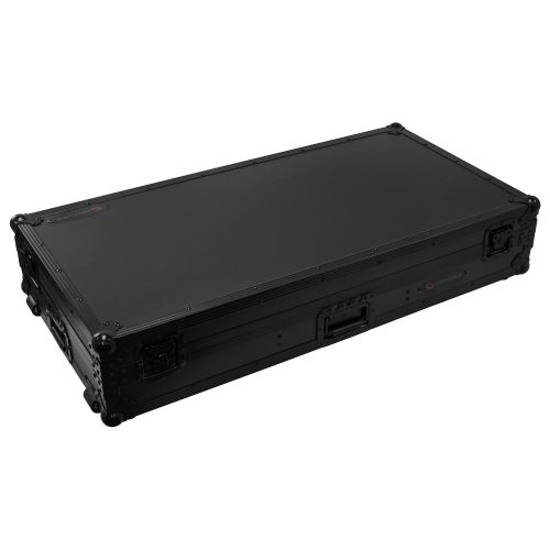 Extra Deep Black DJ Coffin Case for 12″ Format DJ Mixer and Two Media Players with Glide Platform - Image 10