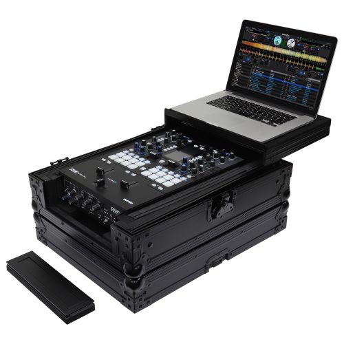 Black 12" Format DJ Mixer Case with Extra Deep Rear Compartment