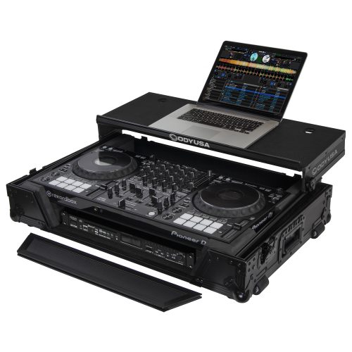 Pioneer DDJ-1000 / DDJ-1000SRT Case in Black with 1U Rack Space and Patented Glide Platform