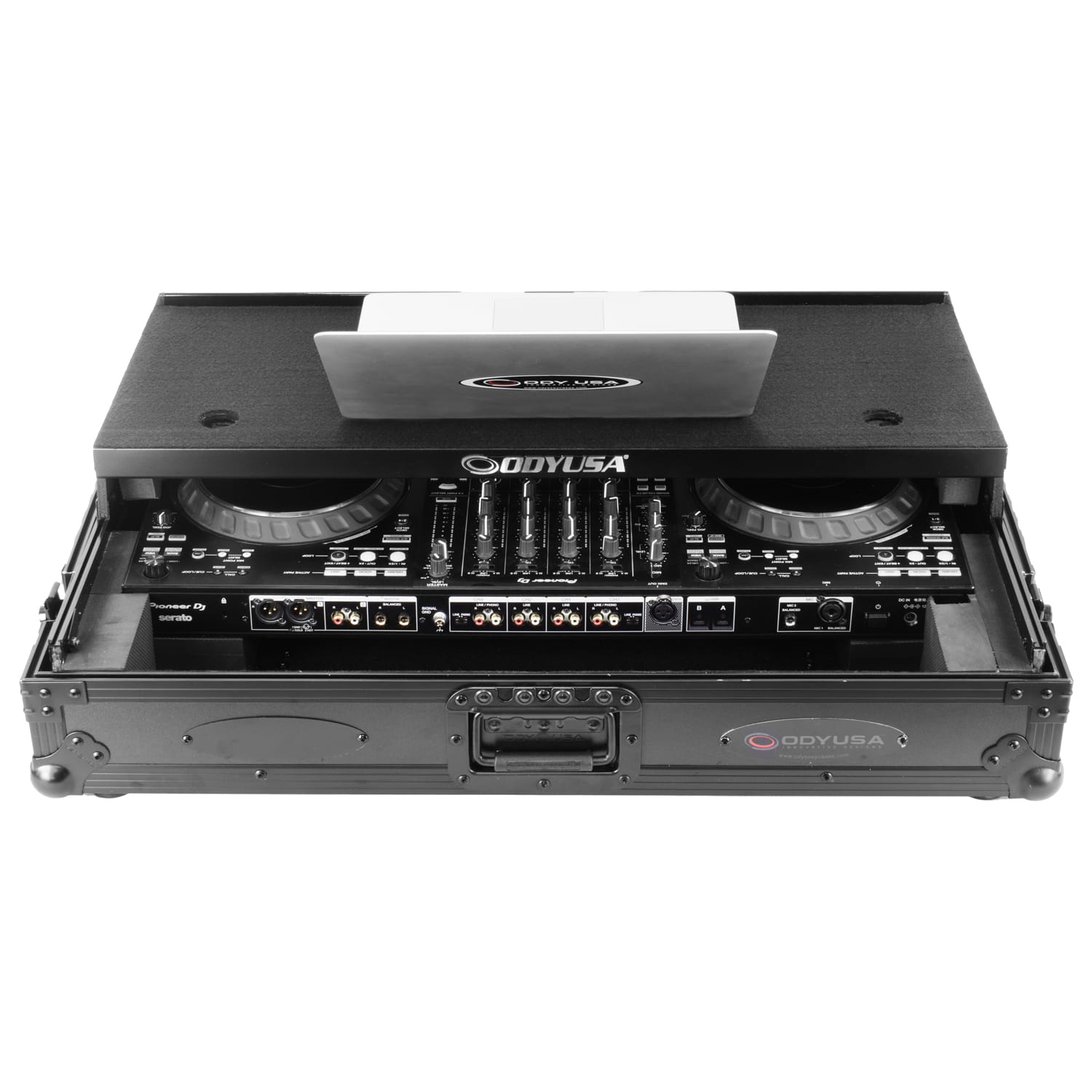 Odyssey Black Label DDJ-FLX10 1U Flight Case with Glide Style Laptop Platform and Wheels - Image 3