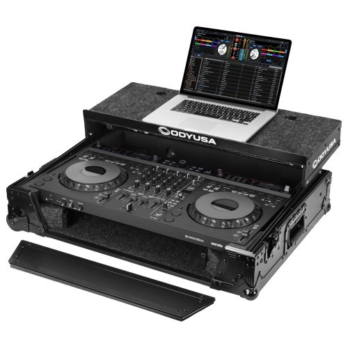 AlphaTheta DDJ-GRV6 1U Case in Black with Patented Glide Platform and Corner Wheels