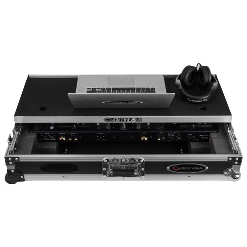 Odyssey DDJ-REV5 1U Flight Case with Glide Style Laptop Platform and Corner Wheels - Image 4