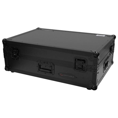 Black Roland DJ-808 / Denon MC7000 Flight Case with 2U Rack Space and Glide Platform - Image 15