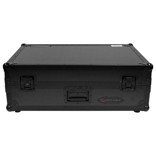 Black Roland DJ-808 / Denon MC7000 Flight Case with 2U Rack Space and Glide Platform - Image 16
