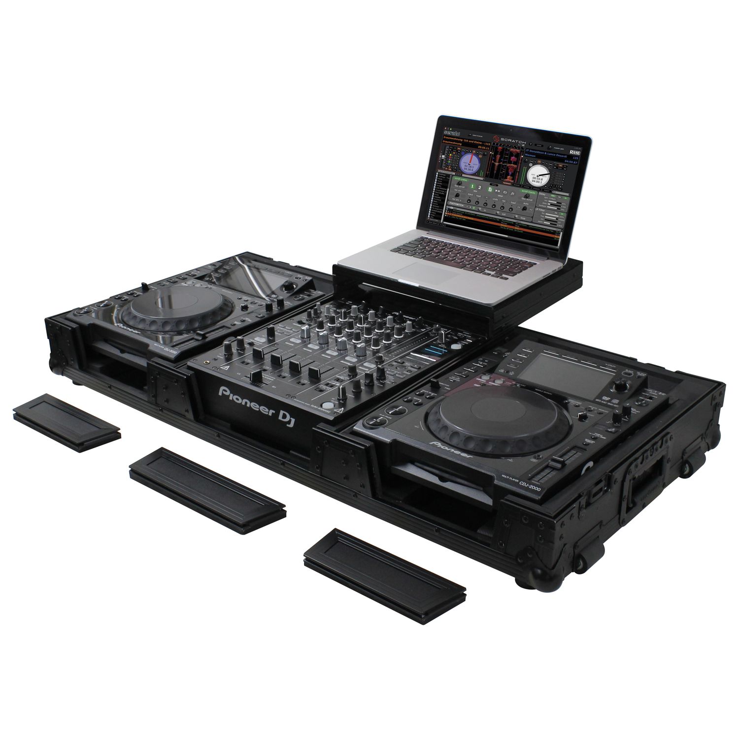 Bedstefar plyndringer ubehageligt Low Profile 12" Format DJ Mixer and Two Battle Position Turntables Flight  Coffin Case with Wheels and Glide Platform - Odyssey Cases