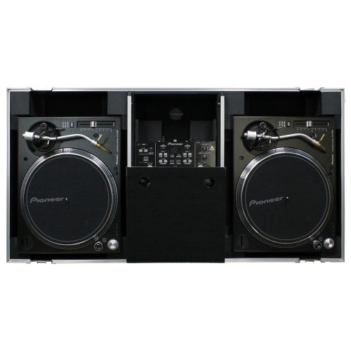 Low Profile 10" Format DJ Mixer and Two Battle Position Turntables Flight Coffin Case with Wheels and Glide Platform - Image 5