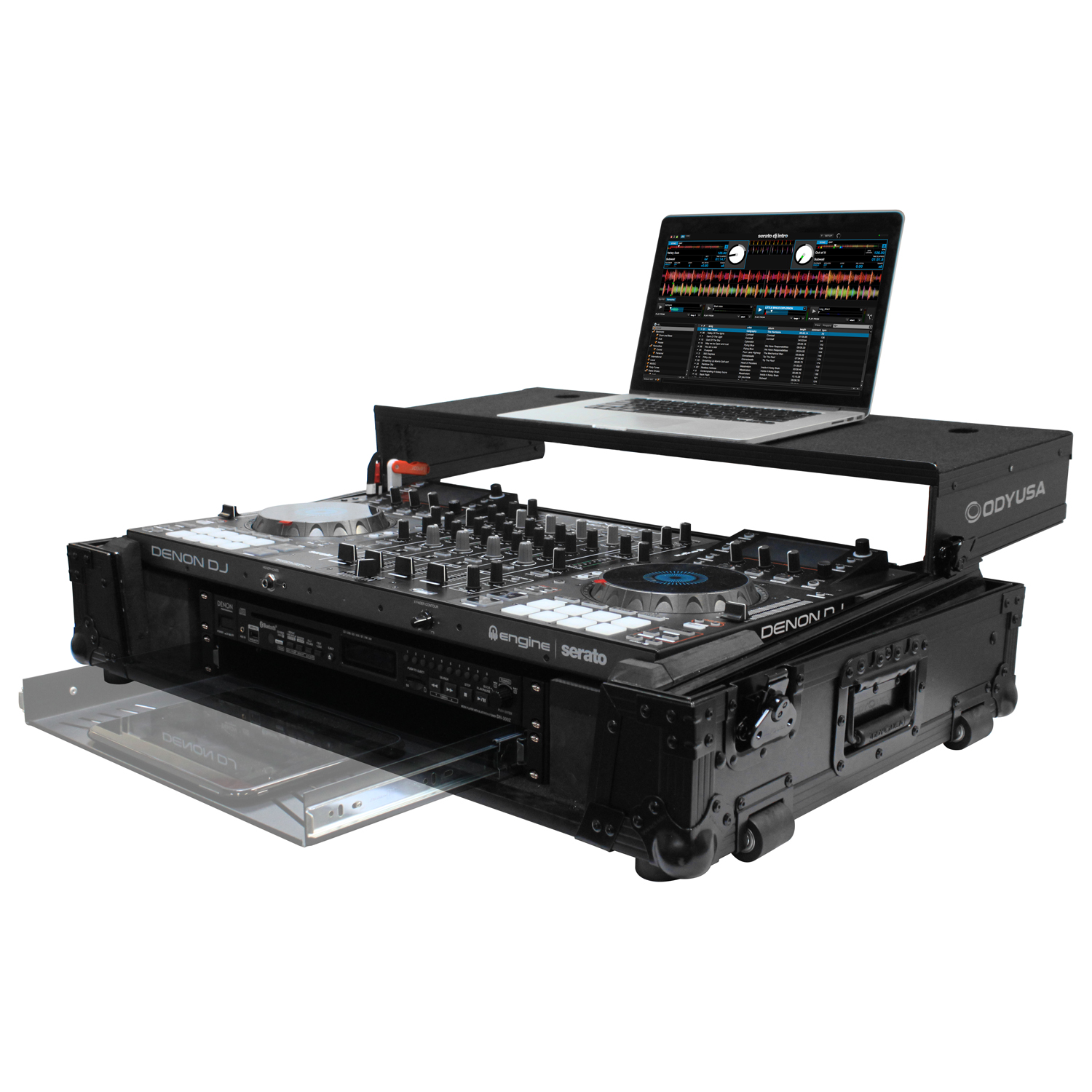 Universal Small / Medium Size DJ Controller Flight Case with Glide Platform  - Odyssey Cases