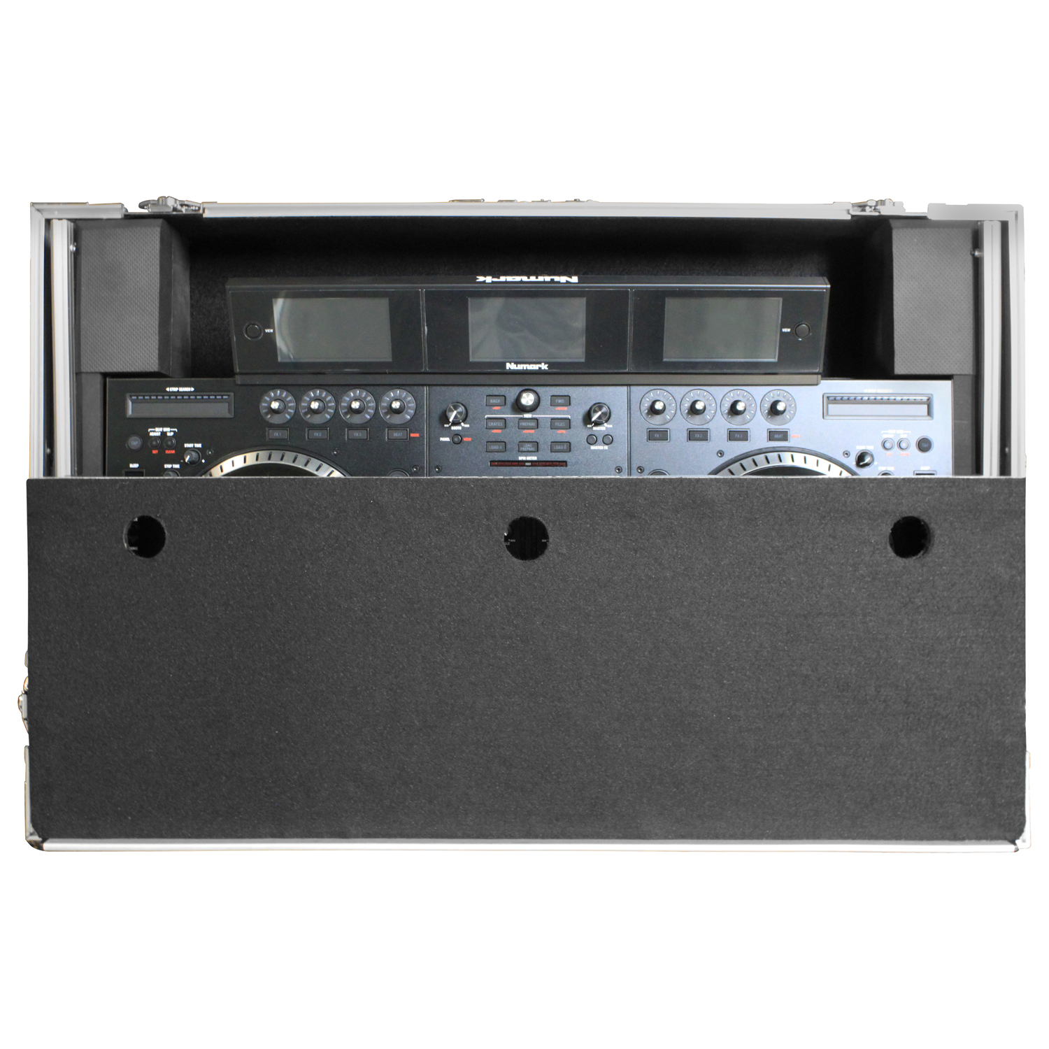 Numark NS7 / NS7II / NS7III Flight Case with 1U Rack Space and 