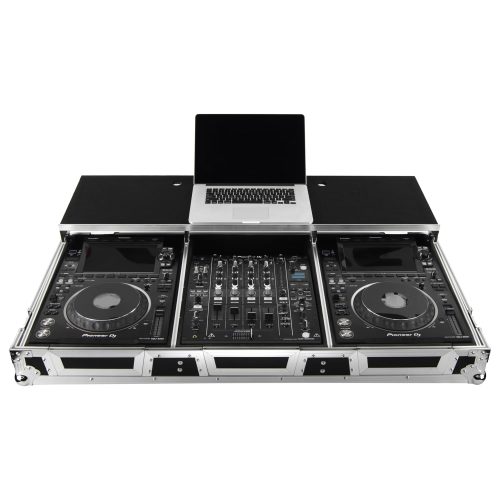 Universal 12" Format DJ Mixer and Two Large Format Media Players Flight Coffin Case with Full Glide Platform - Image 3