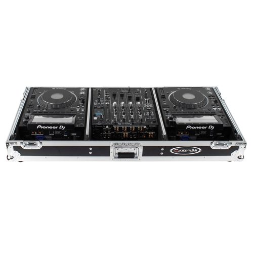 Universal 12" Format DJ Mixer and Two Large Format Media Players Flight Coffin Case with Full Glide Platform - Image 5