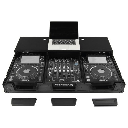 Odyssey Full Glide Platform Black Label DJ Coffin Flight Case for 12" Format DJ Mixer and Two Large Format Media Players - Image 2