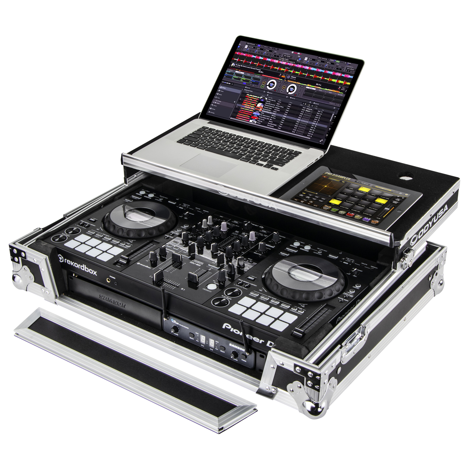 Pioneer DDJ-800 / XDJ-RR Flight Case with Bottom 1U Rack Space and 