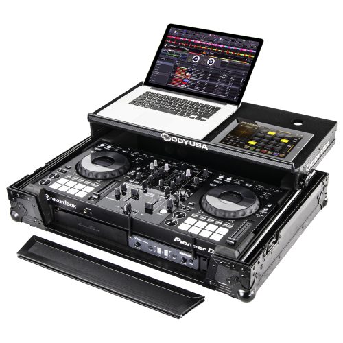 Black Pioneer DDJ-800 Flight Case with Bottom 1U Rack Space and