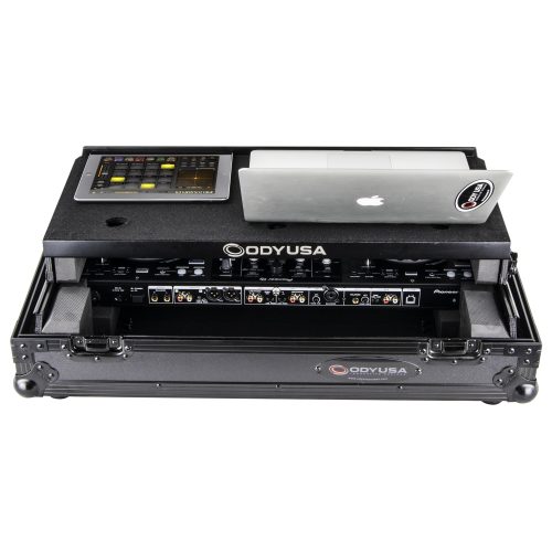 Black Pioneer XDJ-RR Bottom 1U Rack Space Flight Case with Glide Platform - Image 4