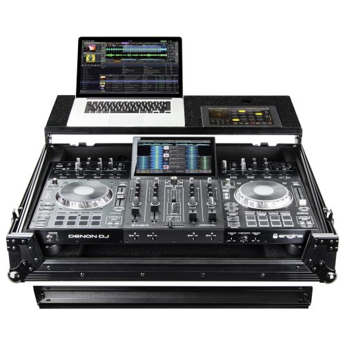 Black Denon Prime 4 / 4+ Flight Case with Glide Platform - Image 2