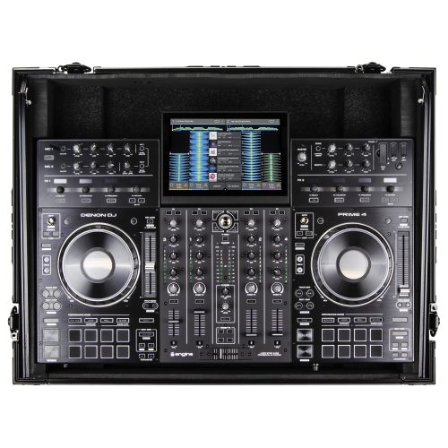 Black Denon Prime 4 / 4+ Flight Case with Glide Platform - Image 5