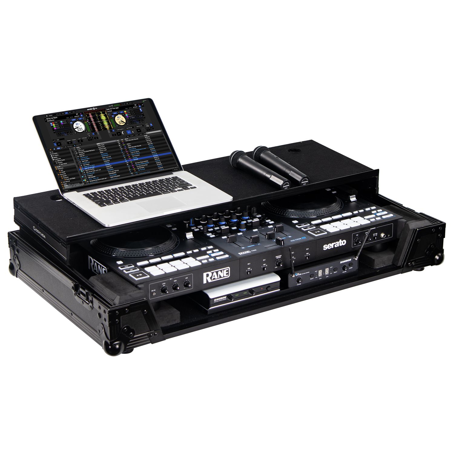 Black Label RANE FOUR Flight Case with Glide Tray and