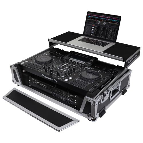 Pioneer XDJ-RX / XDJ-RX2 Flight Case with 2U Rack Space and Glide Platform